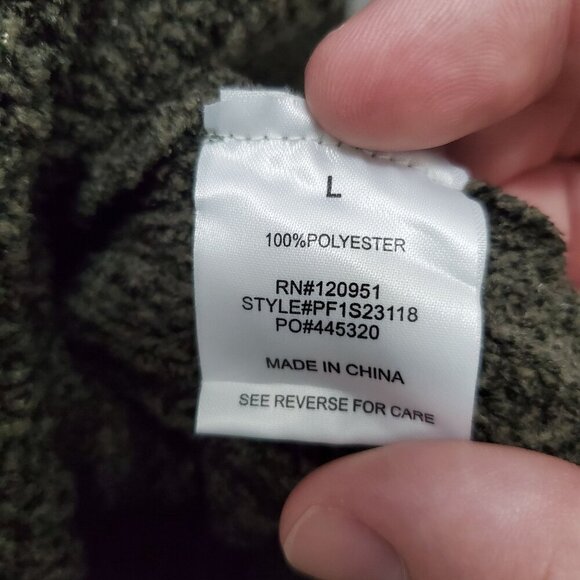 Pink Rose Women's Olive Polyester Plush Knit X-Back Soft V-Neck Sweater Size‎ L - Picture 4 of 6